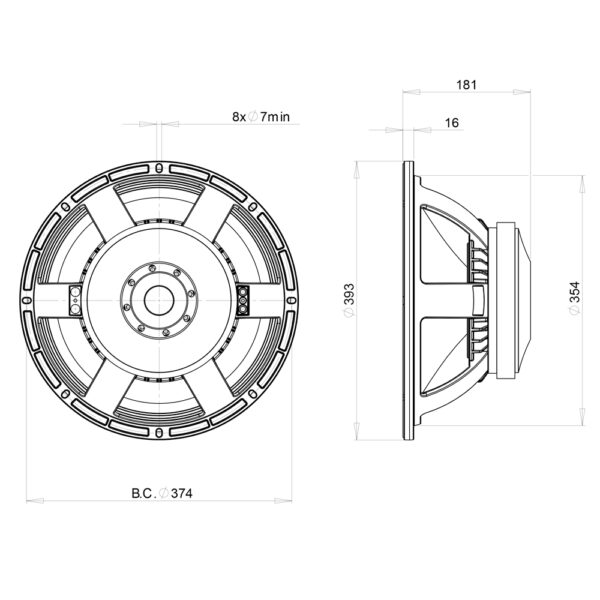 Subwoofer professionale B&C Speakers 15TBX100