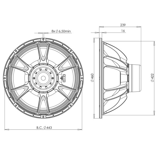 Subwoofer professionale B&C Speakers 18DS100
