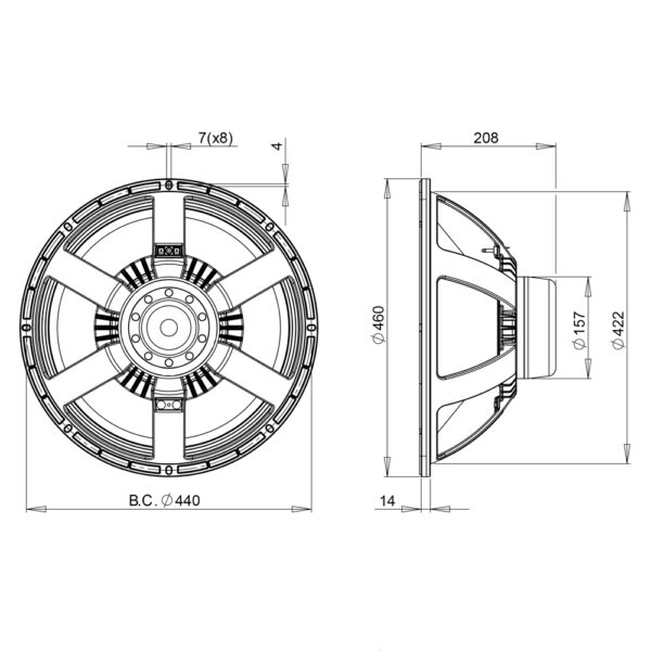 Subwoofer professionale B&C Speakers 18NBX100