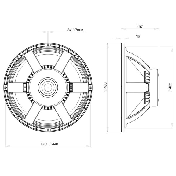 Subwoofer professionale B&C Speakers 18PS100