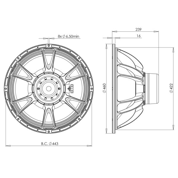 Subwoofer professionale B&C Speakers 18SW100