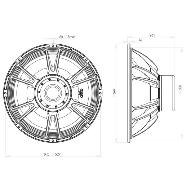 Subwoofer professionale B&C Speakers 21SW152