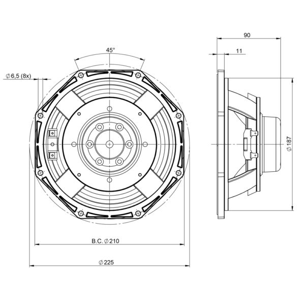 Woofer professionale B&C Speakers 8NDL51