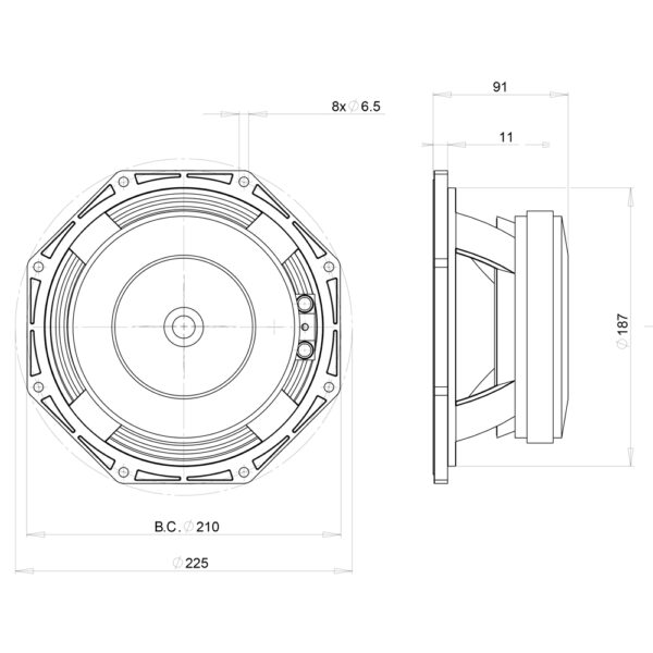 Midrange professionale B&C Speakers 8PE21