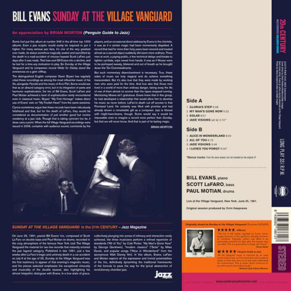 vinile Bill Evans Trio Sunday At The Village Vanguard 180 grammi jazz
