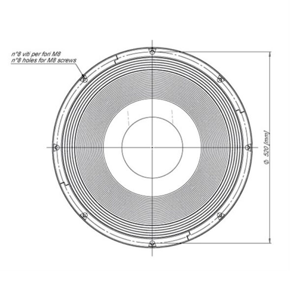 Subwoofer Eighteen Sound 21iD 2Ω 21″ 3600 W Program con bobina ISV da 135 mm