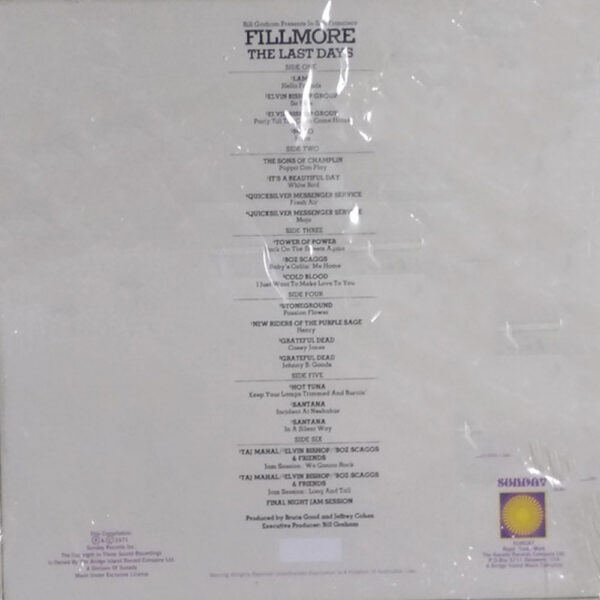 box set vinile Fillmore The Last Days numerato