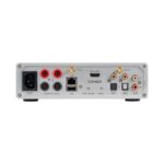Pannello posteriore del Lindemann Woodnote COMBO con morsetti per diffusori, HDMI, USB e ingressi digitali
