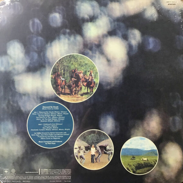Pink Floyd Obscured by Clouds retro copertina con tracklist
