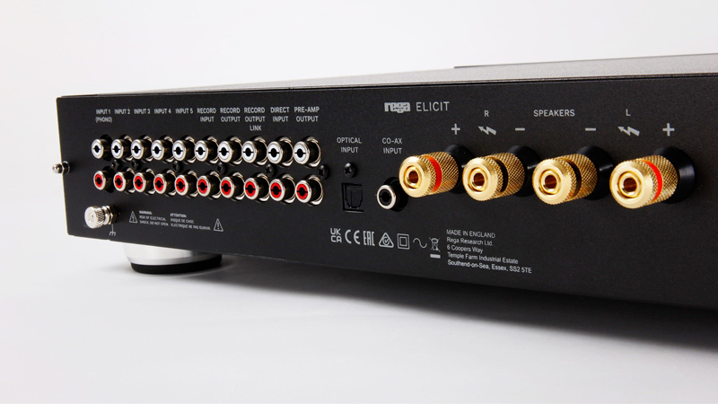 Rega Elicit MK5 pannello posteriore ingressi analogici digitali
