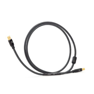 Cavo Shunyata Gamma USB grigio carbone arrotolato con connettori USB-A e USB-B
