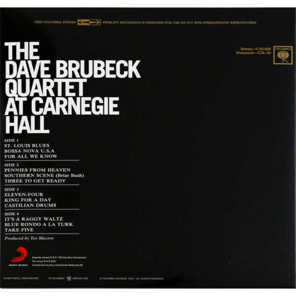 The Dave Brubeck Quartet At Carnegie Hall - Columbia