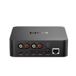 WiiM Pro Plus vista posteriore con RCA ottico coassiale ed Ethernet