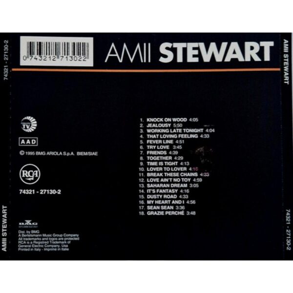 Amii Stewart – All Of Me, retro della confezione del CD