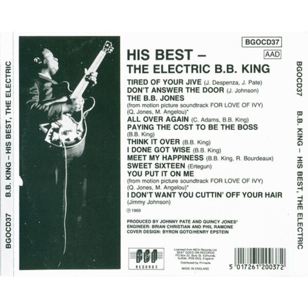Retro del CD B.B. King – His Best - The Electric B.B. King (BGO Records)