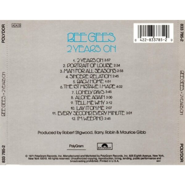 Retro del CD Bee Gees – 2 Years On (Polydor)