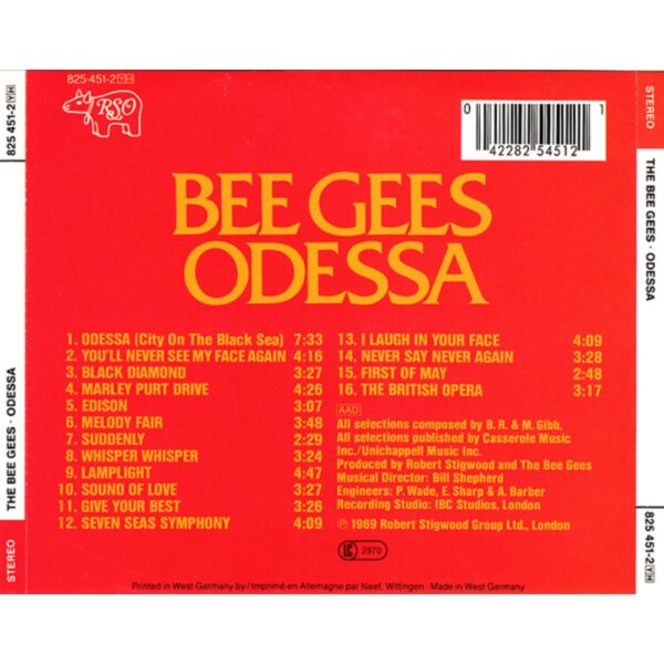 Retro del CD Bee Gees – Odessa (RSO)