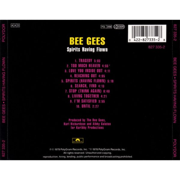 Retro del CD Bee Gees – Spirits Having Flown (Polydor)