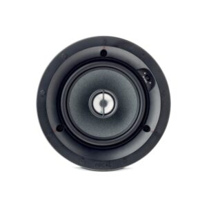 Diffusore da incasso Focal 100 ICW5 visto di fronte senza griglia, con woofer Polyglass da 13 cm e tweeter coassiale al centro
