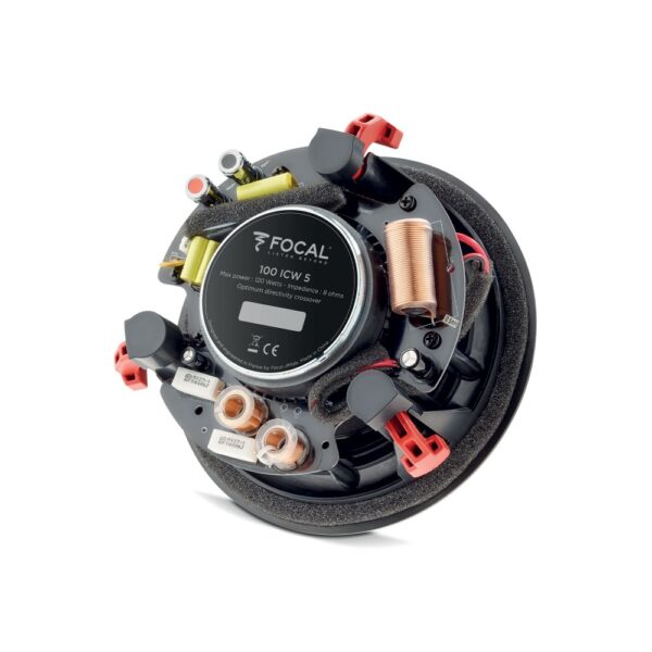 Retro del Focal 100 ICW5 in versione standard, con il crossover e i morsetti di collegamento