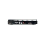 Pannello posteriore del Focal 100 IWSUB8 Amplifier con ingressi RCA, morsetti per il subwoofer e presa di alimentazione