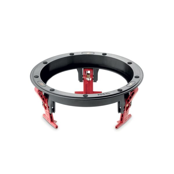 Telaio rotondo di montaggio EQI del Focal 300 ICW4 con alette rosse di fissaggio a parete e soffitto, senza altoparlante