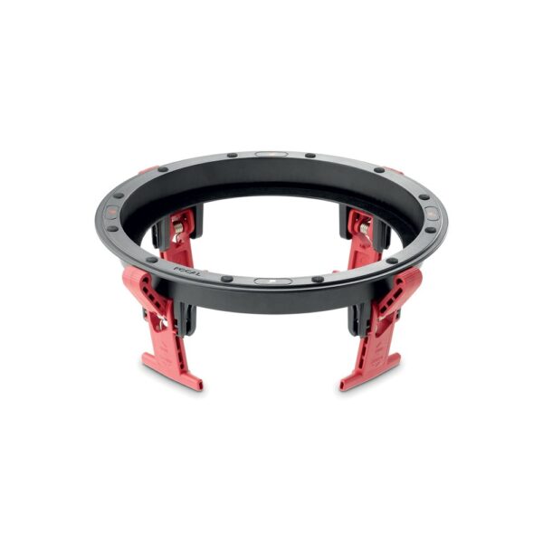 Telaio rotondo di montaggio EQI del Focal 300 ICW6 con le alette rosse di fissaggio, senza altoparlante