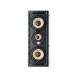 Diffusore LCR da parete Focal 300 IWLCR6 in verticale senza griglia, con due woofer in lino Flax e il modulo midrange e tweeter al centro