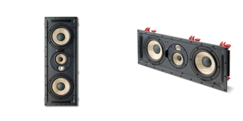 Focal 300 IWLCR6 in verticale e in orizzontale Focal 300 IWLCR6 in verticale a sinistra e in orizzontale a destra, con il modulo midrange e tweeter ruotato di 90 gradi