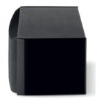 Fianco del Focal Aria Evo X Center nero lucido con griglia, vista di profilo
