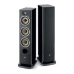 Coppia di diffusori Focal Aria Evo X N°2 nero lucido, uno senza griglia e uno con griglia