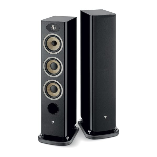 Coppia di diffusori Focal Aria Evo X N°2 nero lucido, uno senza griglia e uno con griglia