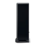Fianco del Focal Aria Evo X N°2 nero lucido, vista di profilo con la base in alluminio