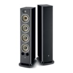Coppia di diffusori Focal Aria Evo X N°3 nero lucido, uno senza griglia e uno con griglia