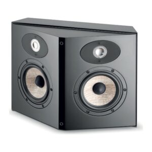 Diffusore surround bipolare Focal Aria SR900 nero satinato senza frontale, con coni Flax e tweeter TNF su due lati