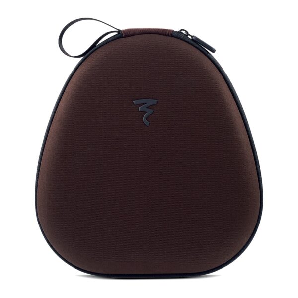 Custodia marrone scuro delle cuffie Focal Hadenys, chiusa