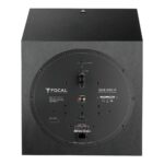Pannello posteriore del Focal Sub 600P con regolazioni e ingressi RCA e LFE