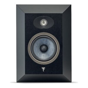 Focal Theva Surround diffusore da parete nero senza griglia, vista frontale con tweeter TNF e cono Slatefiber da 16,5 cm