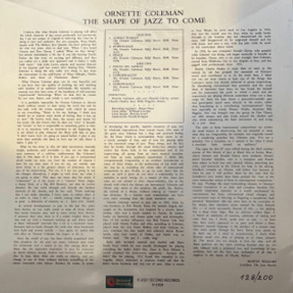 Ornette Coleman – The Shape Of Jazz To Come