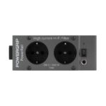 Modulo Powergrip PowerRail visto di fronte, con due prese Schuko, pulsante e indicatore LED