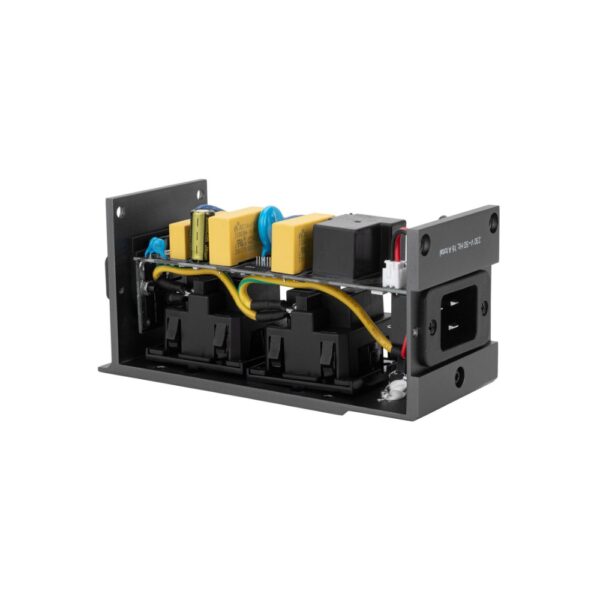 Powergrip PowerRail aperto, con i componenti del filtro e il relè di comando a vista