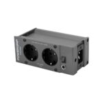 Powergrip PowerRail grigio scuro visto di tre quarti, con le due prese e il connettore laterale