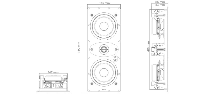 Focal 100 IWLCR5 dimensioni