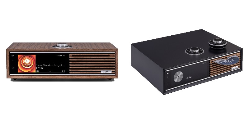 Ruark R710 – noce e Carbone Ruark R710 in noce vista di fronte e in Carbone vista di tre quarti